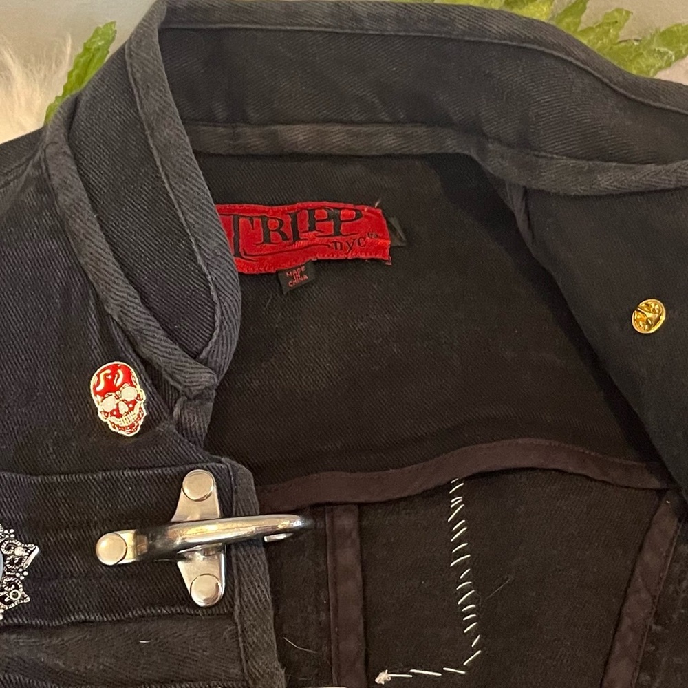 SOLD SOLD SOLD Tripp nyc Upcycled Stone Cold Rage Hellfire Buckle Patch Jacket - Picture 13 of 16